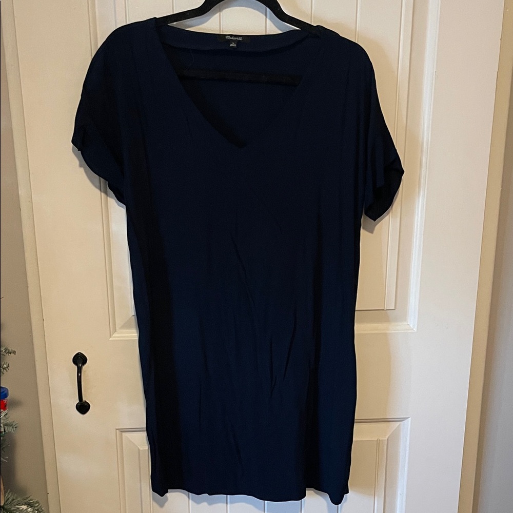 Madewell Navy V-Neck Short Sleeve T-shirt Dress Small